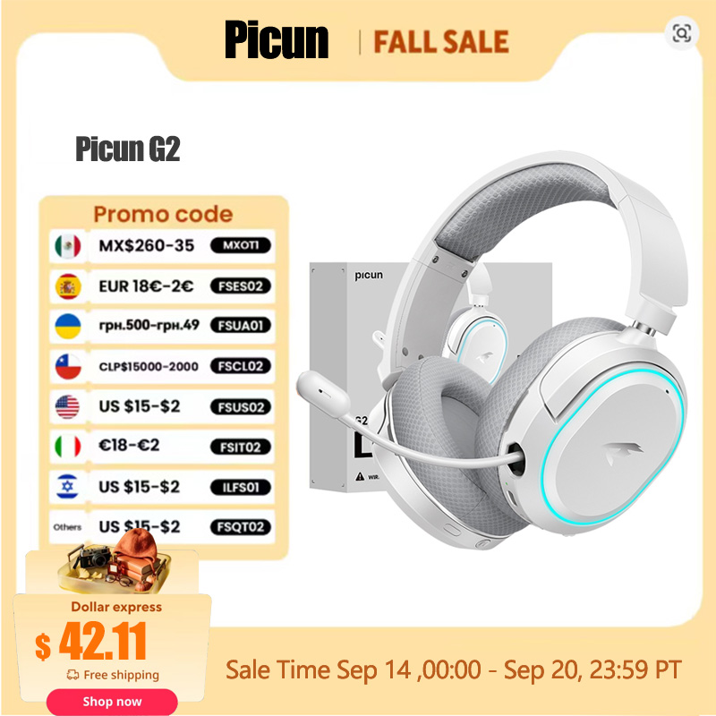 Gaming Headset Rgb - Picun G2 2.4GHz Bluetooth ワイヤレスゲーミングヘッドセット PC
