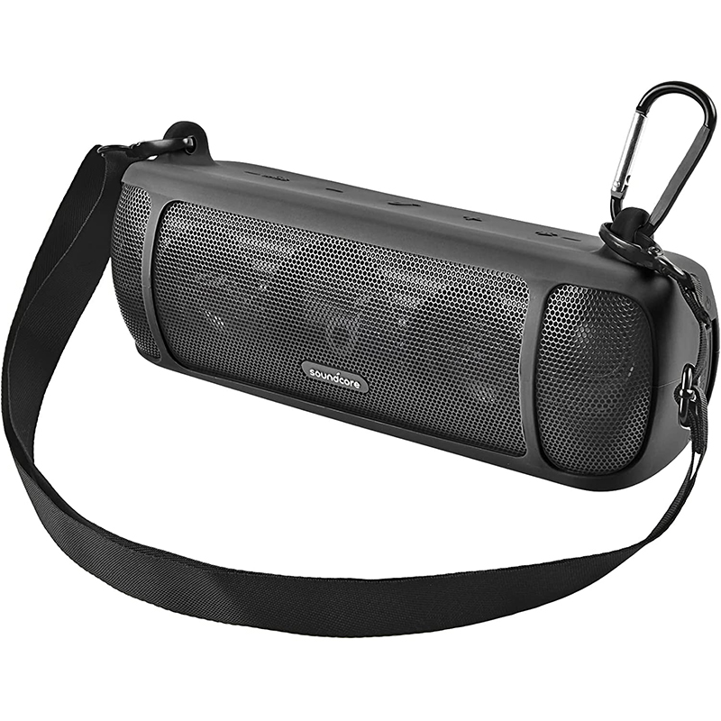 Anker Speaker Soundcore Motion+ - Anker Soundcore Motion+ Bluetooth対応スピーカー用シリコンケース、防水ゴム製トラベルキャリーポーチ（ストラップカラビナ付き）