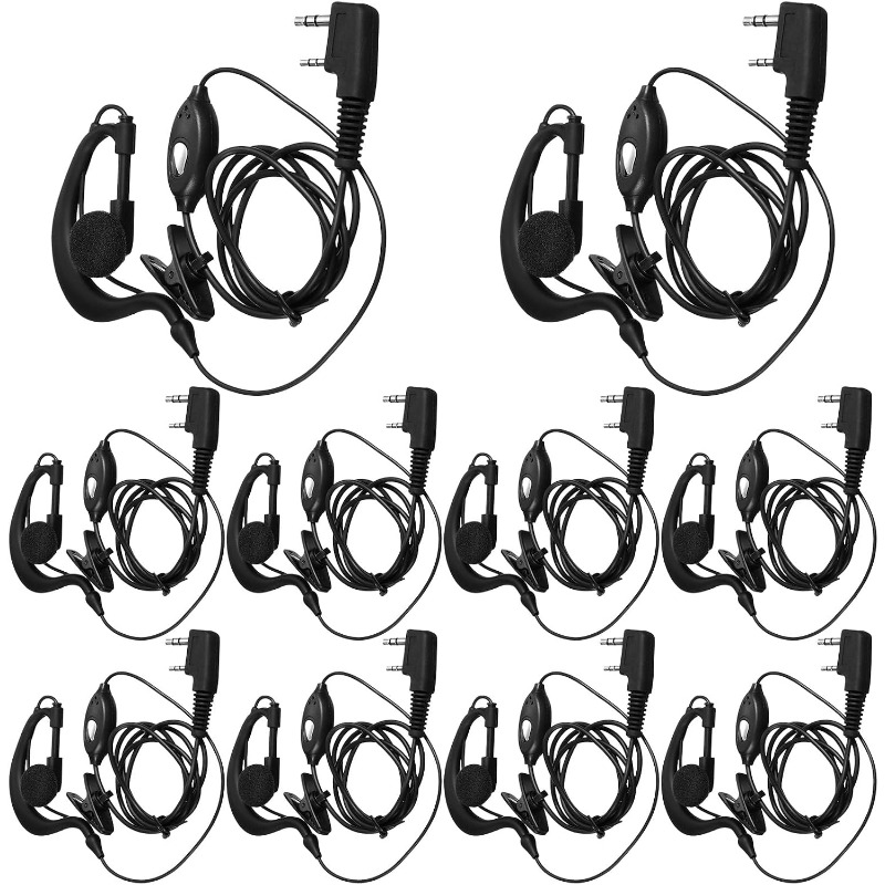 10 個のトランシーバーイヤホンマイク付き 2 ピン双方向ラ - Wired Earphone Mic のレビューと価格