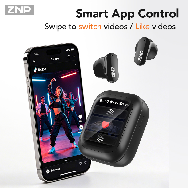 ZNP N04 TWS ワイヤレスイヤホン。タッチスクリーン - Earbuds Charging Case のレビューと価格